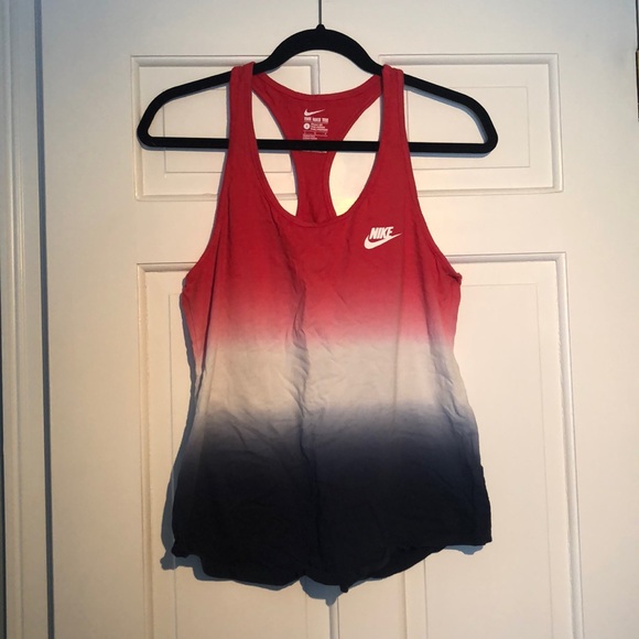 nike red white and blue tank top